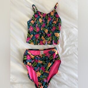 Vibrant Floral Girls Bikini Set